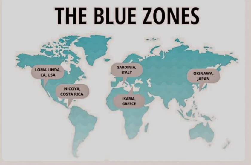 Mapa Blue Zones